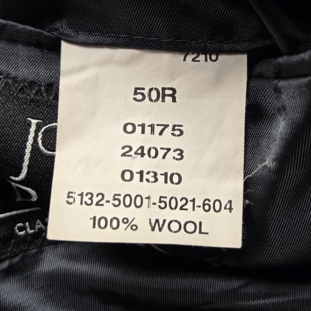 Jos. A. Bank Blazer Mens 50R Gray Check Wool Two Button Sport Coat Jacket